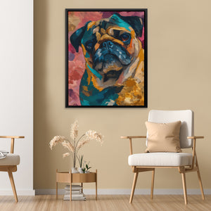 Pug in Teal