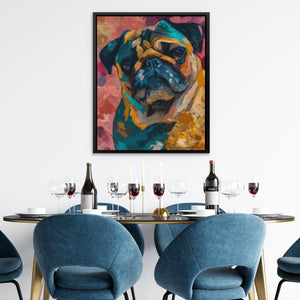 Pug in Teal
