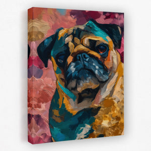 Pug in Teal - Luxury Wall Art