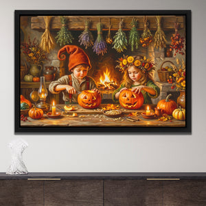 Pumpkin Carving Ritual — Pumpkin Carving Ritual Opulent Wall Closeup 122