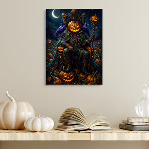 Pumpkin King Enthroned โ pumpkin king enthroned sq halloween wall 2 1port flush print