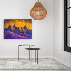 Purple and Gold Peaks - Luxury Wall Art
