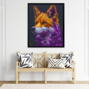 Purple Fox - Modern Colorful Canvas Wall Art
