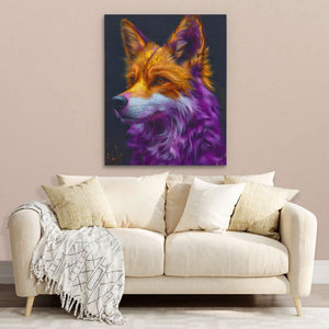 Purple Fox - Large Modern Canvas Print