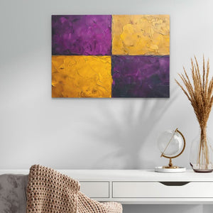 Purple Gold Rectangles - Luxury Wall Art
