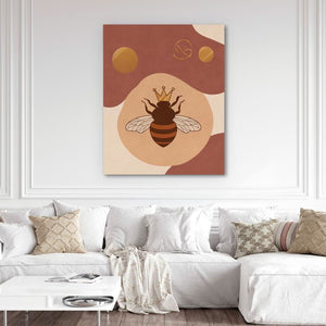 Queen Bee Buzz - Beige Wall Art for Women’s Office Art