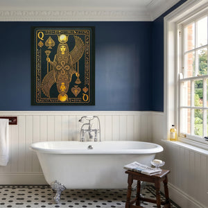 Queen Of Spades Egyptian Card — Queen Of Spades Egyptian Card Blue Bathroom Port 76