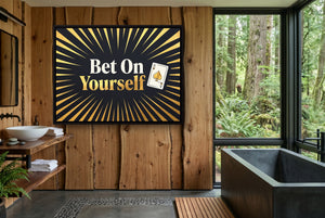 Quote Bet On Yourself โ quote bet on yourself wooden bathroom with window 1land framed black