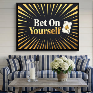 Quote Bet On Yourself โ quote bet on yourself sq striped couch 1land framed black