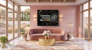 Quote Fortune Favors The Bold โ quote fortune favors the bold pink living room 1land framed black