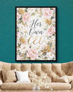 Quote Her Own CEO V2 โ quote her own ceo v2 psd teal wall tan couch 1port framed black
