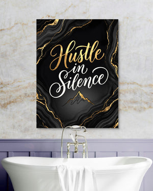 Quote Hustle In Silence โ quote hustle in silence psd marble purple bath 1port flush print