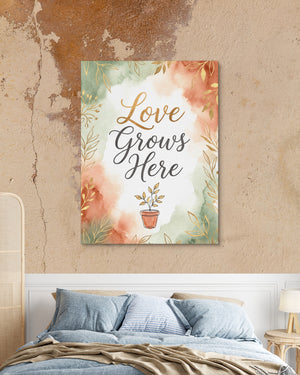 Quote Love Grows Here โ quote love grows here psd mocha bedroom 1port flush print