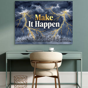 Quote Make It Happen V2 โ quote make it happen v2 sq green desk 1land flush print