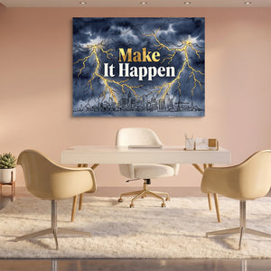 Quote Make It Happen V2 โ quote make it happen v2 sq pink office 1land flush print