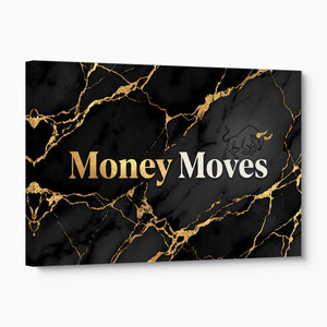 Quote Money Moves โ quote money moves angled flush print