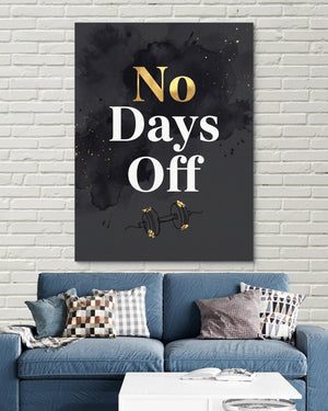 Quote No Days Off โ quote no days off psd white bricks blue couch 1port flush print