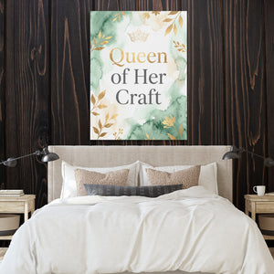 Quote Queen Of Her Craft V2 โ quote queen of her craft v2 sq bedroom with wood walls 1port flush print
