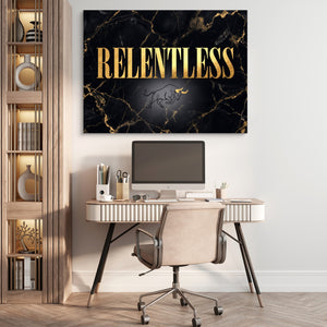 Quote Relentless โ quote relentless sq beige office 1land flush print