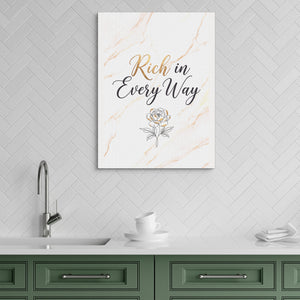 Quote Rich In Every Way โ quote rich in every way sq green kitchen 1port flush print