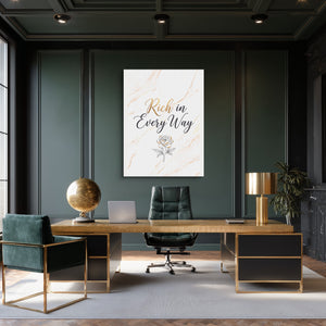 Quote Rich In Every Way โ quote rich in every way sq green office room 1port flush print