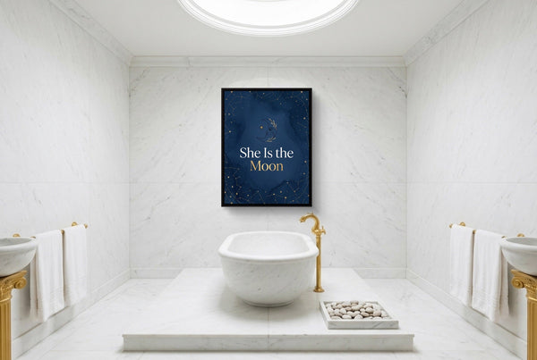 Quote She Is The Moon in a room