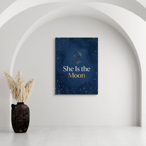 Quote She Is The Moon โ quote she is the moon sq white wall 1port flush print