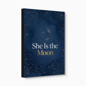Quote She Is The Moon โ quote she is the moon angled flush print