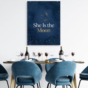 Quote She Is The Moon โ quote she is the moon sq dining room tables 1port flush print