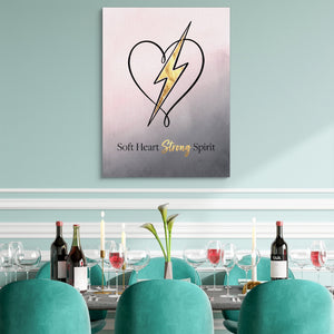 Quote Soft Heart Strong Spirit โ quote soft heart strong spirit sq teal dining room 1port flush print