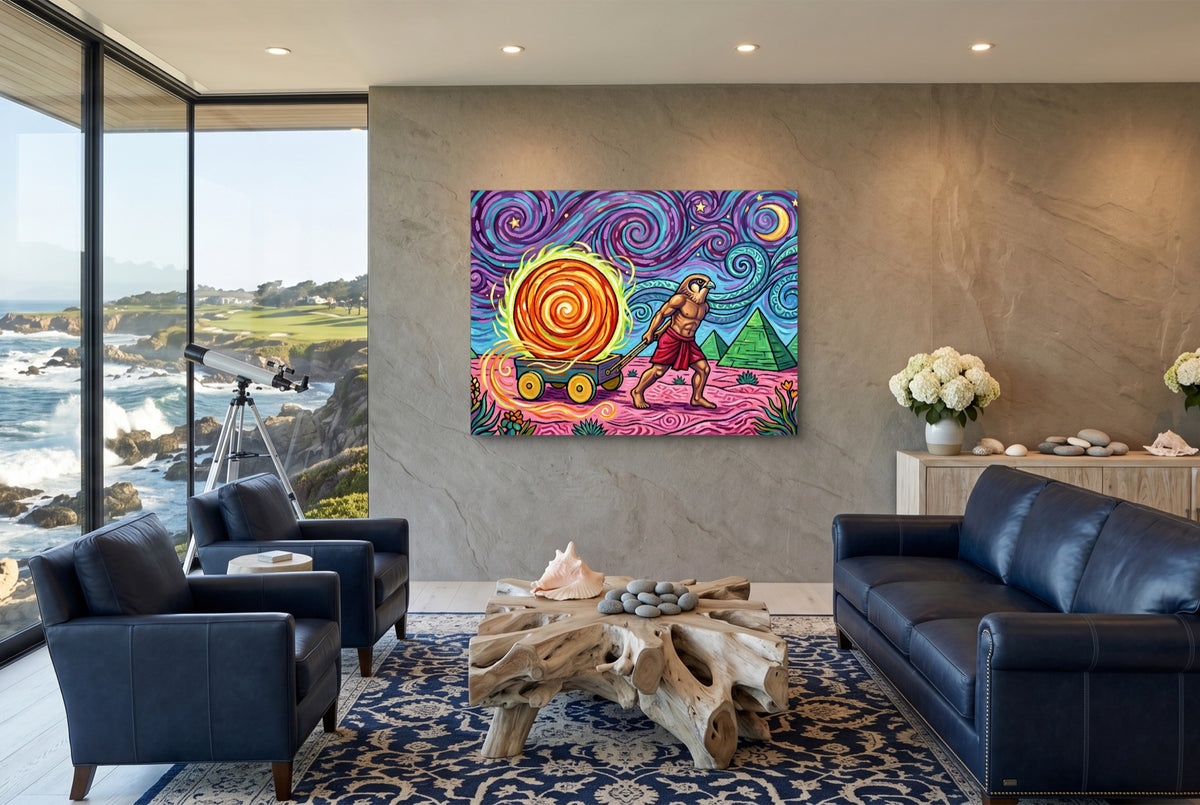 Ra Bringing Light — ra bringing light living room with ocean view 1land flush print