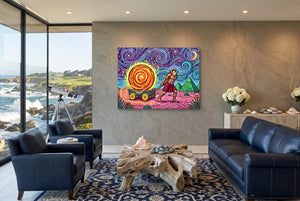 Ra Bringing Light โ ra bringing light living room with ocean view 1land flush print