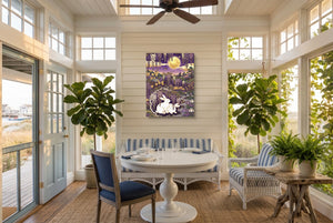 Rabbits Golden Night โ rabbits golden night sunroom with furniture 1port flush print
