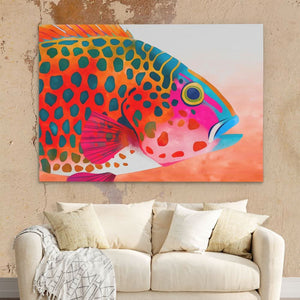 Rainbow Trout - Modern Wall Art in Black Frame