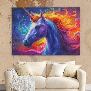 Rainbow Unicorn Magic - Colorful Magic Canvas Print