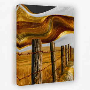 Ranch Fence Golden — Ranch Fence Golden Portrait Side View Mirror 237