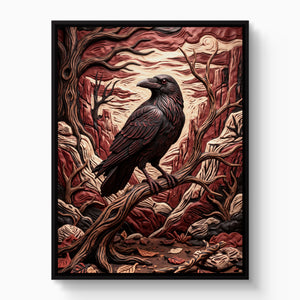 Raven Crimson Canyon โ raven crimson canyon white studio framed black