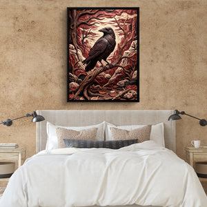 Raven Crimson Canyon โ raven crimson canyon sq clay paper bedroom 1port framed black