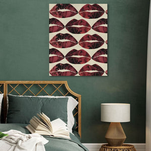 Red Kisses in the Air - Red Feminine Canvas Print