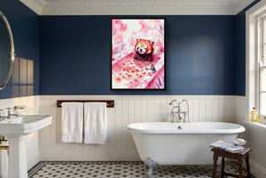 Red Panda's Spa Day โ red panda's spa day small bathroom interior 2 1port framed black