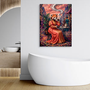 Red Panda Tea Time โ red panda tea time sq bathroom hotel 1port flush print