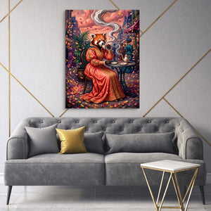 Red Panda Tea Time โ red panda tea time sq high fashion 1port flush print