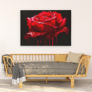 Red Rose Dripping - Luxury Wall Art