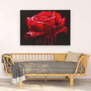Red Rose Dripping - Luxury Wall Art
