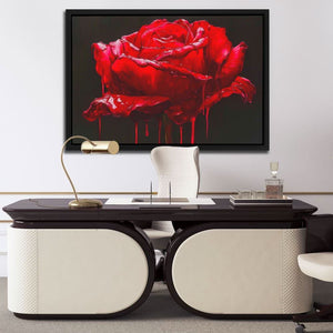 Red Rose Dripping - Luxury Wall Art