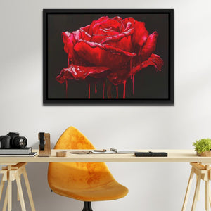 Red Rose Dripping - Luxury Wall Art