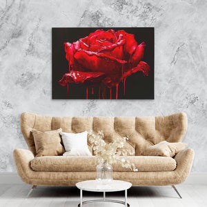 Red Rose Dripping - Luxury Wall Art