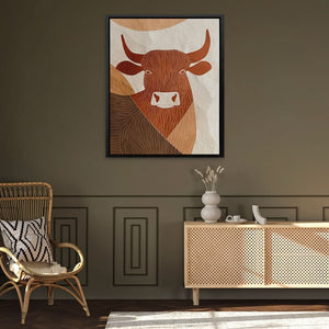Refined Bull - Large Contemporary Canvas Print