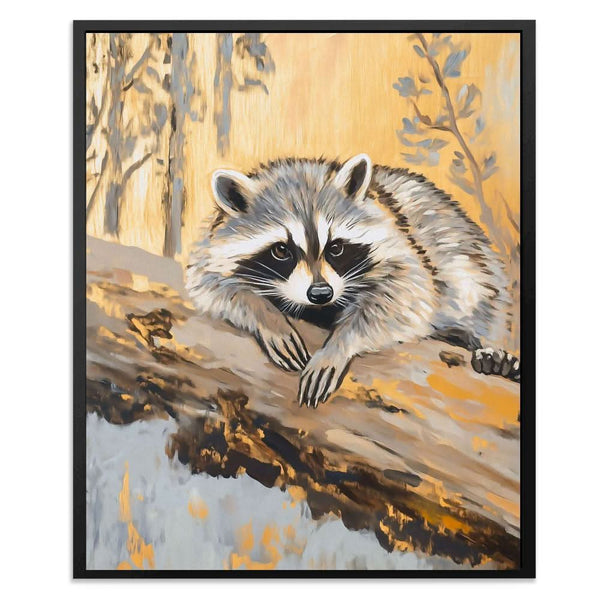 Resting Raccoon in a room