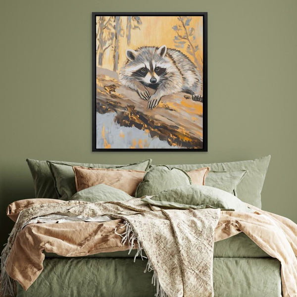 Resting Raccoon in a room